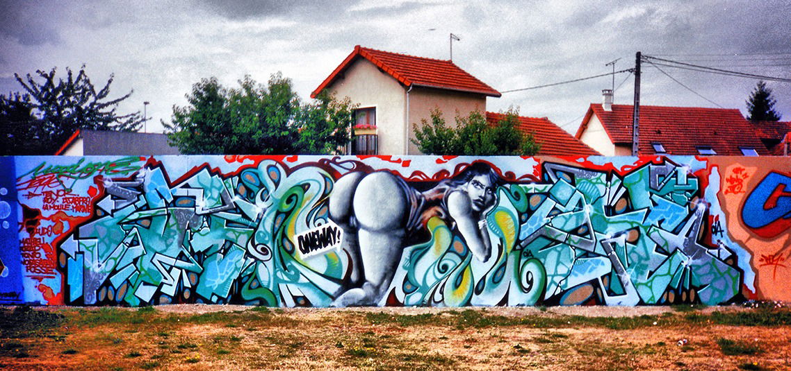 Graffiti Wall - Photo by Perry - Woody, Graffiti, Paris (1996)