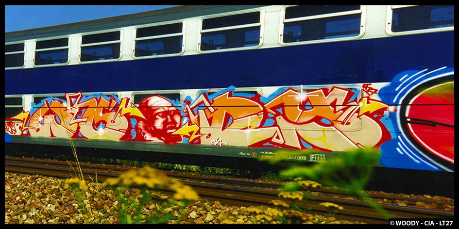 Graffiti Train - Photo by Perry - WOODY, GRAFFITI, PARIS (1998)