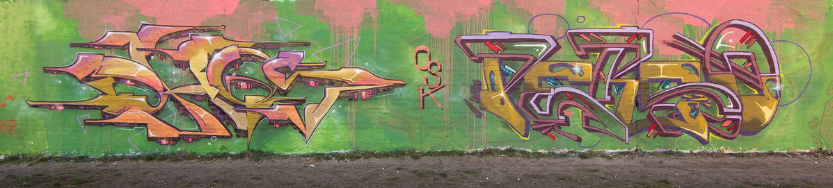 Graffiti Wall in Berlin - Photo by Perso - dhos, perso, osk (2016)