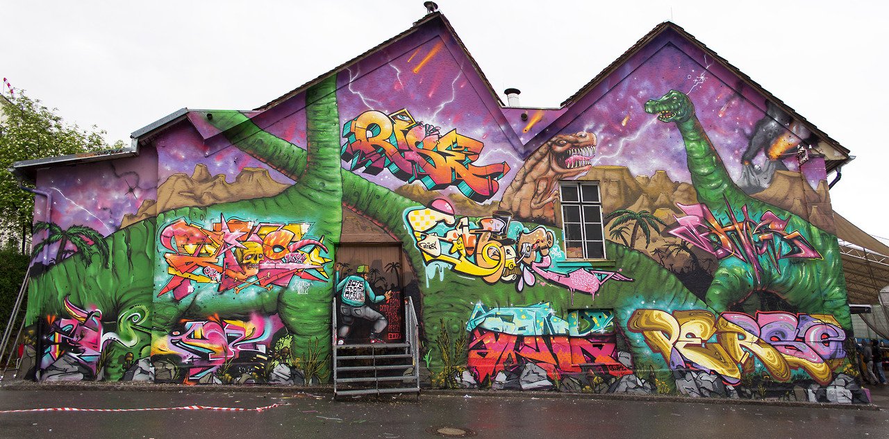 Graffiti Wall in Bregenz - Photo by Perso - riot, rise, bran (2013)