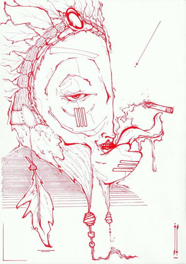 Graffiti Sketch - Photo by Petas - Indianer, Petas