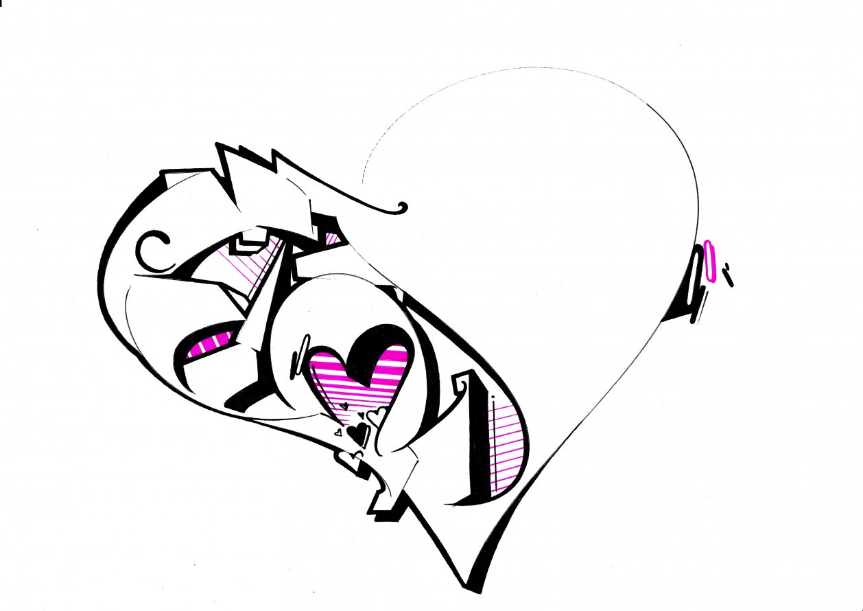 Graffiti Sketch - Photo by Petas - Herz, Petas