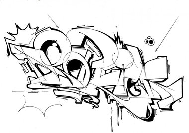 Graffiti Sketch - Photo by Petas - Dropkick, Petas, Schwarz