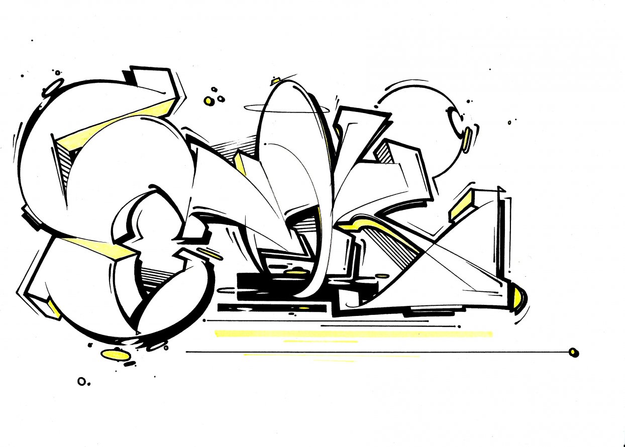 Graffiti Sketch - Photo by Petas - Snok, meister, dre