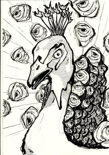 Graffiti Sketch - Photo by Petas - Pfau, Augen