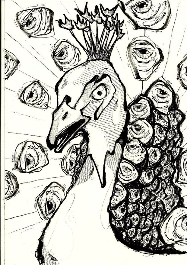 Graffiti Sketch - Photo by Petas - Pfau, Augen