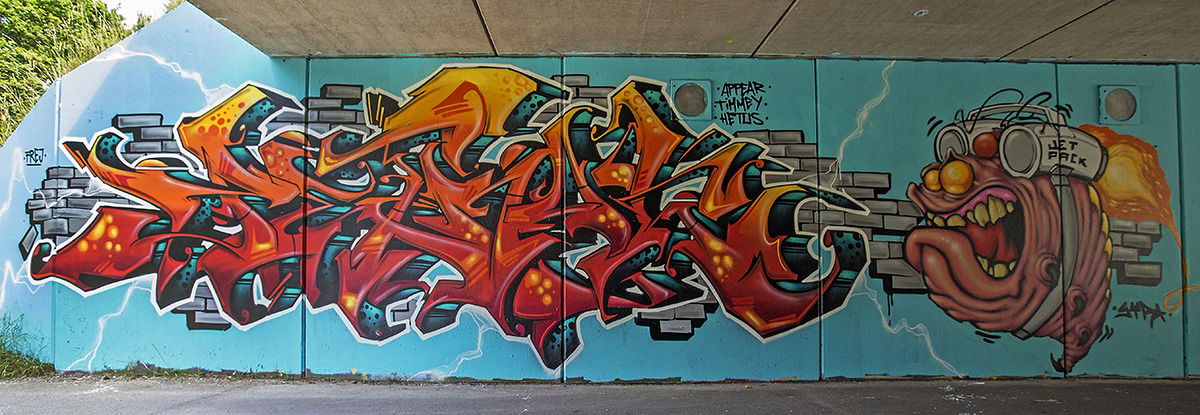 Graffiti Wall in Älmhult - Photo by PetrolOne (2015)