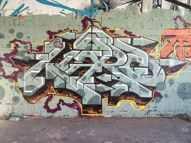 Graffiti Wall in Teufelsberg - Photo by PhunkMasterKK - Berlin, Karo, KidKaro (2014)