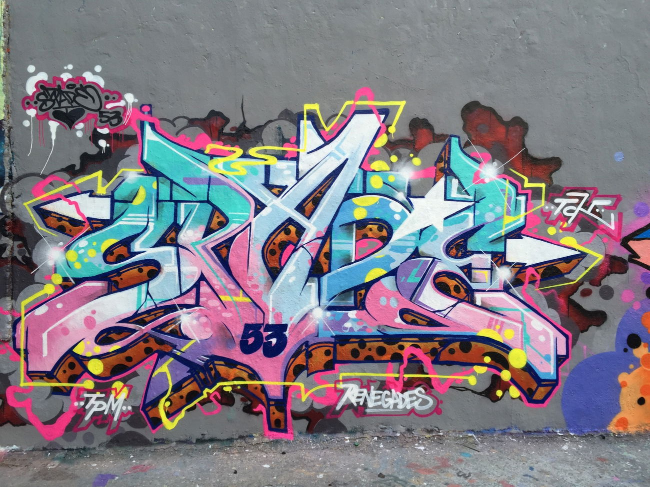 Graffiti Wall - Photo by PhunkMasterKK - SPADE53, Tck, tpm (2015)
