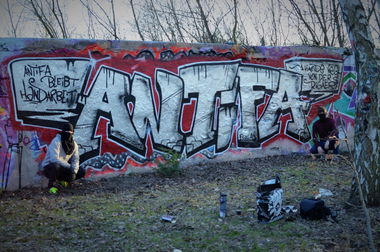 Graffiti Bombing - Photo by Phunkone - Antifa, Oldenburg, Berlin (2016)