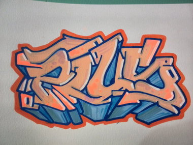 Graffiti Sketch - Photo by Pius - sketch, colored, linz (2013)