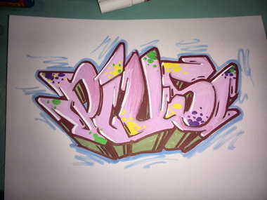 Graffiti Sketch - Photo by Pius - sketch, colored, linz (2013)