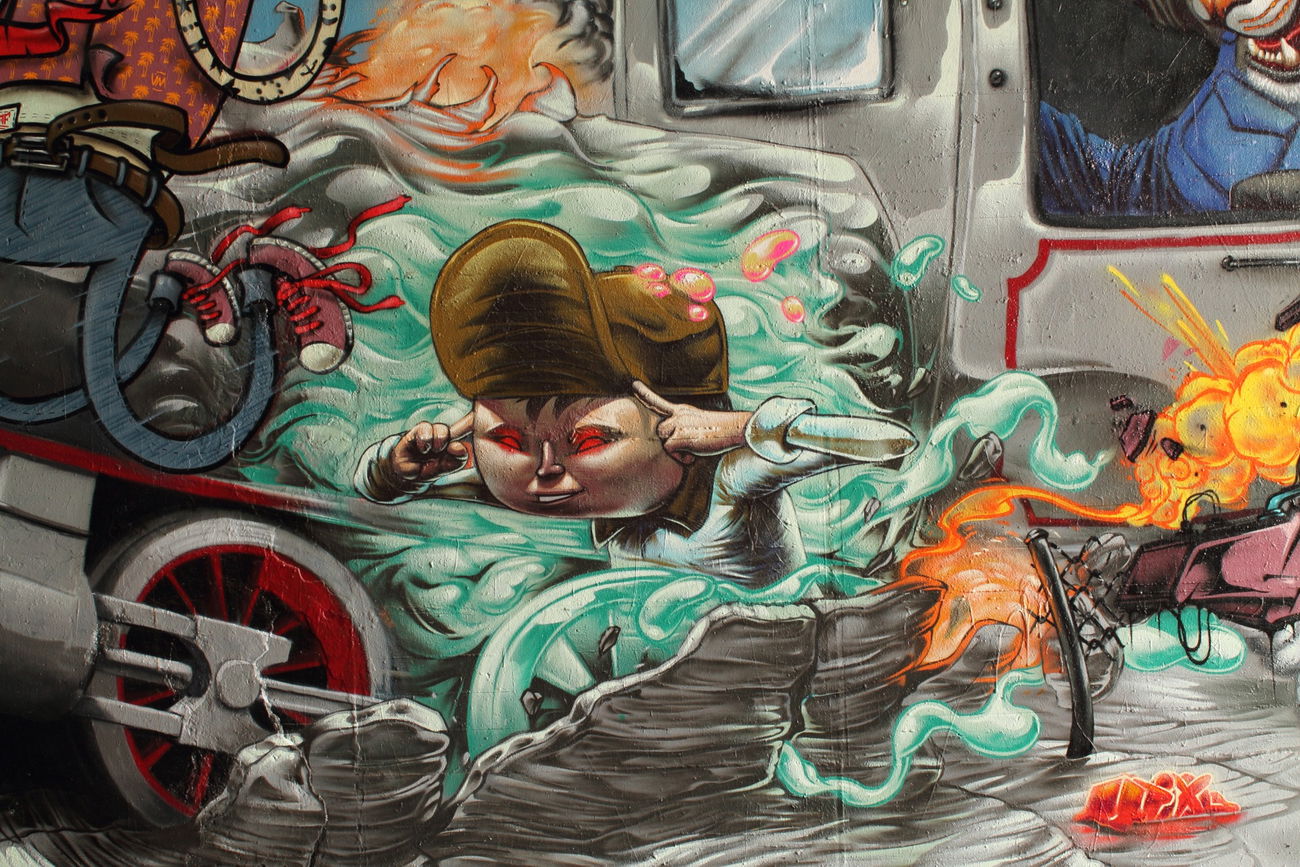 Graffiti Wall in Wiesbaden - Photo by Pixeljuice - pixeljuice, friendlyfire (2015)