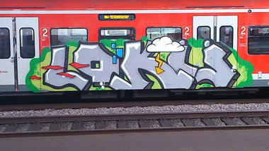 Graffiti Train - Photo by Plattenbau - lokii, ludwigshafen (2014)