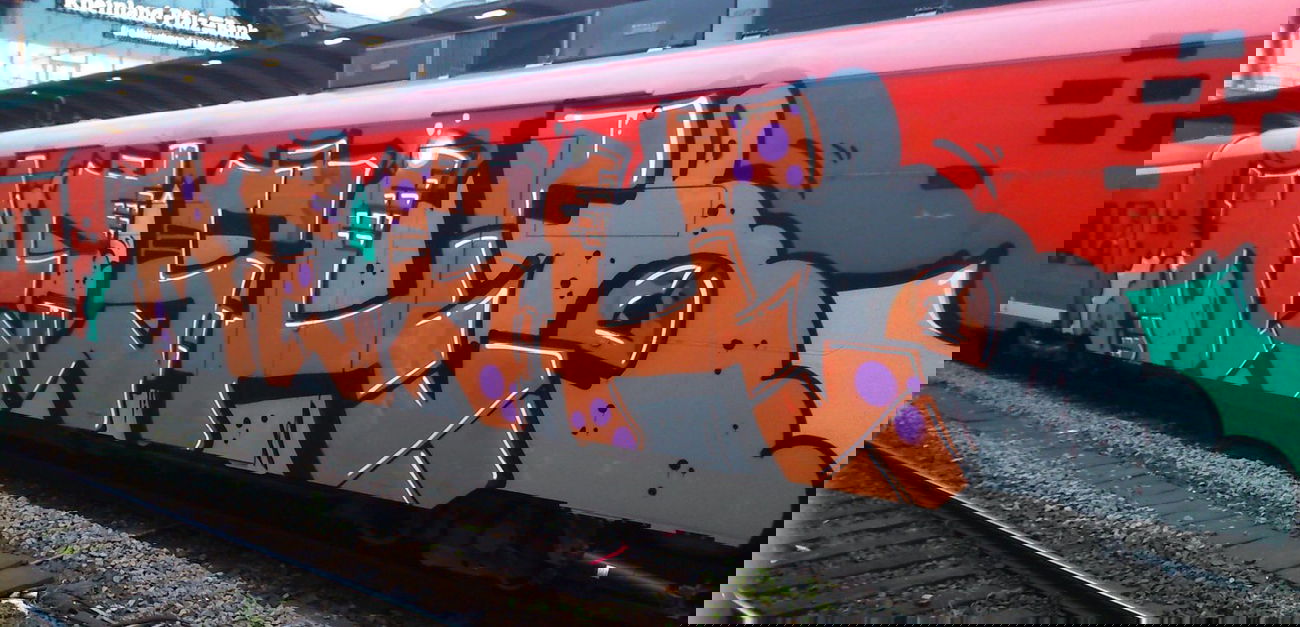 Graffiti Train - Photo by Plattenbau - mesk, Mainz (2014)