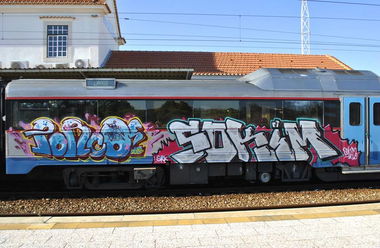 Graffiti Train in Lissabon - Photo by PorcOnoner - Porco, Sokim (2013)