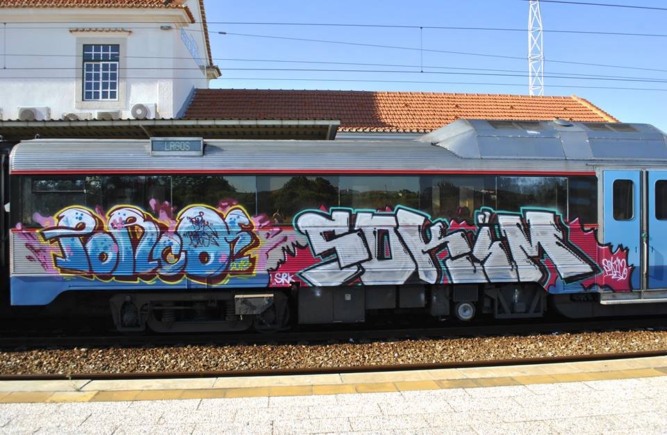 Graffiti Train in Lissabon - Photo by PorcOnoner - Porco, Sokim (2013)