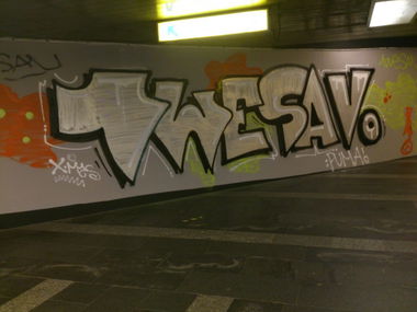 Graffiti Bombing - Photo by Prepnutymarak - 1WE, SAV, Marak (2013)