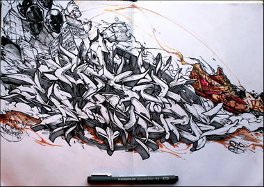 Graffiti Sketch - Photo by Q2OTD (2013)