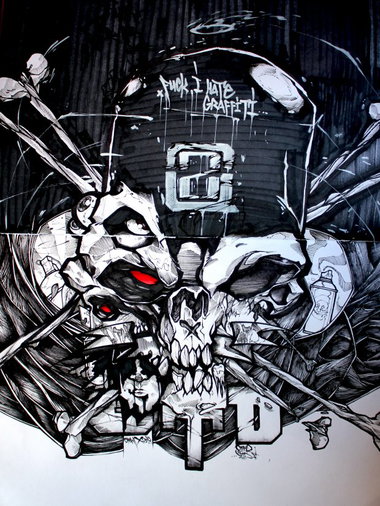 Graffiti Sketch - Photo by Q2OTD - Q2, OTD, Evil (2013)