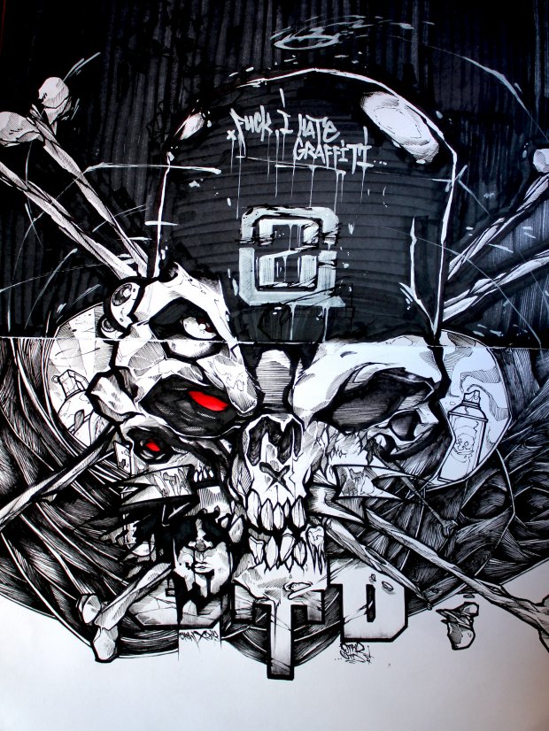 Graffiti Sketch - Photo by Q2OTD - Q2, OTD, Evil (2013)