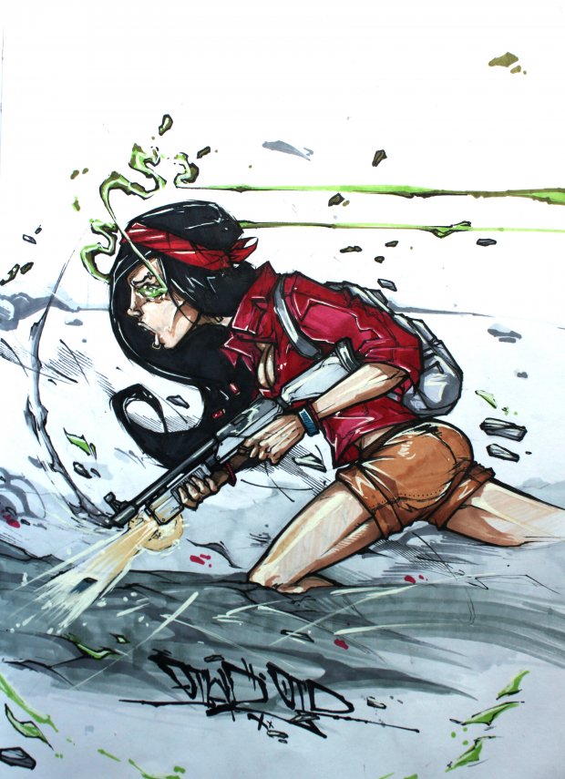 Graffiti Sketch - Photo by Q2OTD - girl, q2, otd (2013)