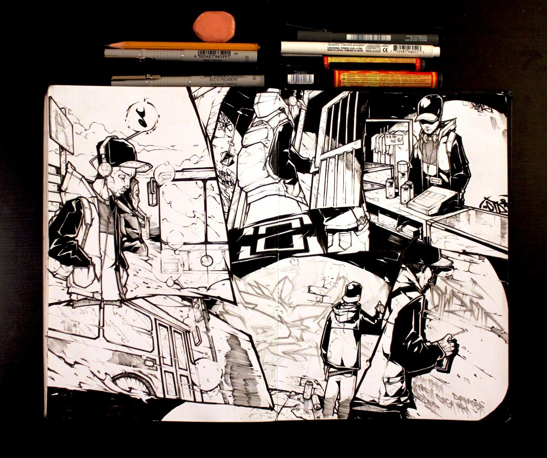 Graffiti Sketch - Photo by Q2OTD - Q2, OTD (2013)