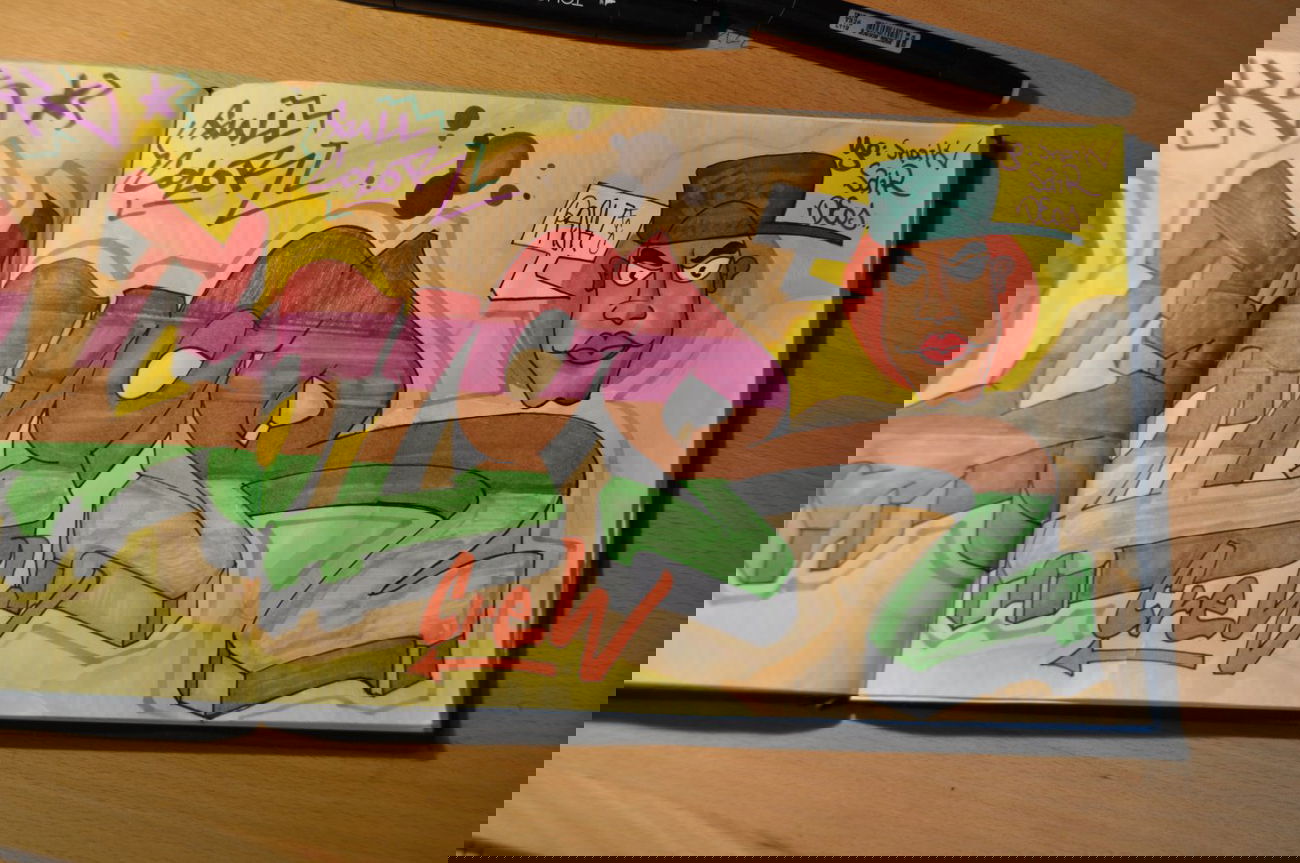 Graffiti Sketch in Köln - Photo by RASKfcc - color... (2013)