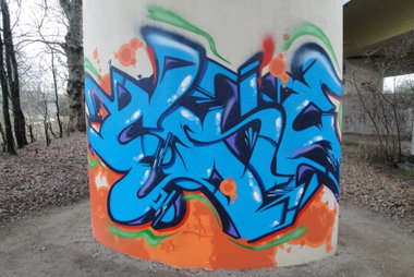 Graffiti Wall in Leverkusen - Photo by RATTENSOHN - COKE, DHS, Hall