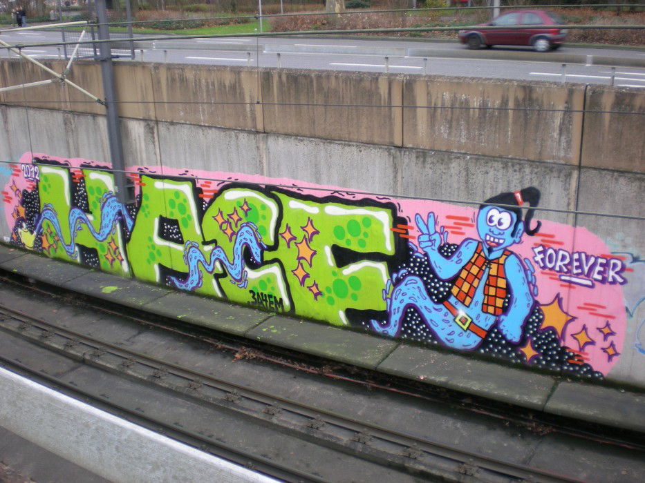 Graffiti Wall in Köln - Photo by RATTENSOHN - HACF, Train, Line