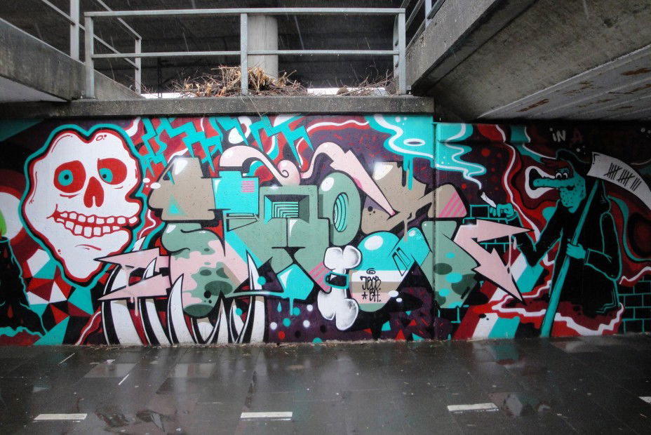 Graffiti Wall in Leverkusen - Photo by RATTENSOHN - HAIS, JBCB, Hall (2012)