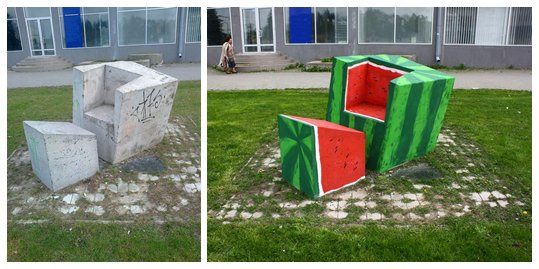 Graffiti Street Art - Photo by RFM3 - food, watermelon (2014)