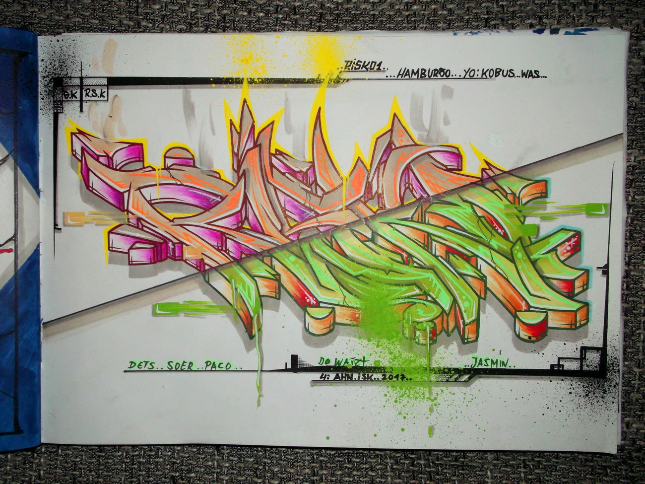 Graffiti Sketch - Photo by RISKOone - risko, rsk, hamburg (2017)