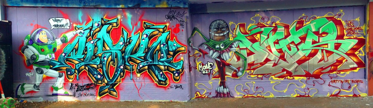Graffiti Wall - Photo by RISKOone - BEX, DETS, MONE (2014)