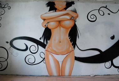 Graffiti Wall - Photo by RNDM_YveS - Anime, girl, (work (2013)