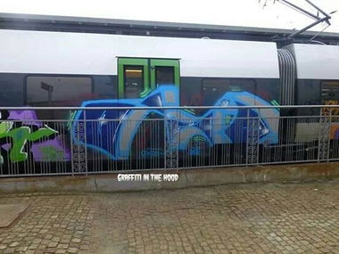 Graffiti Train in Leipzig - Photo by RORO - oxid, ofe, leibzig (2015)