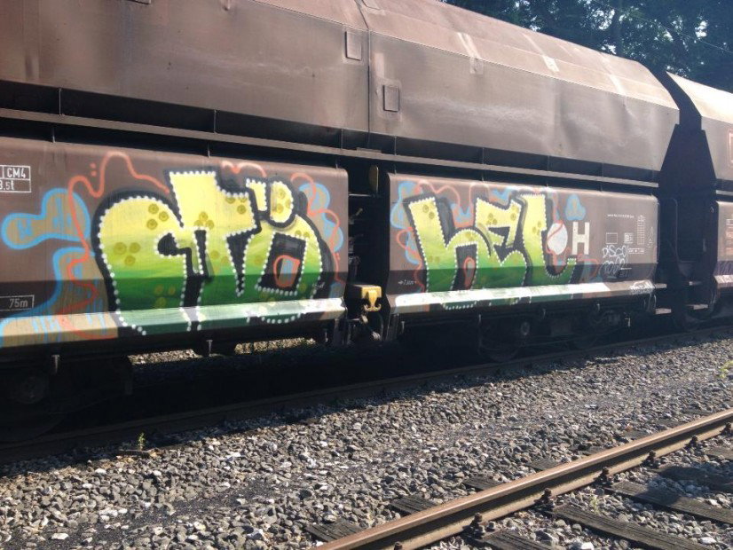 Graffiti Train in Essen - Photo by RORO - möbel, güter, essen
