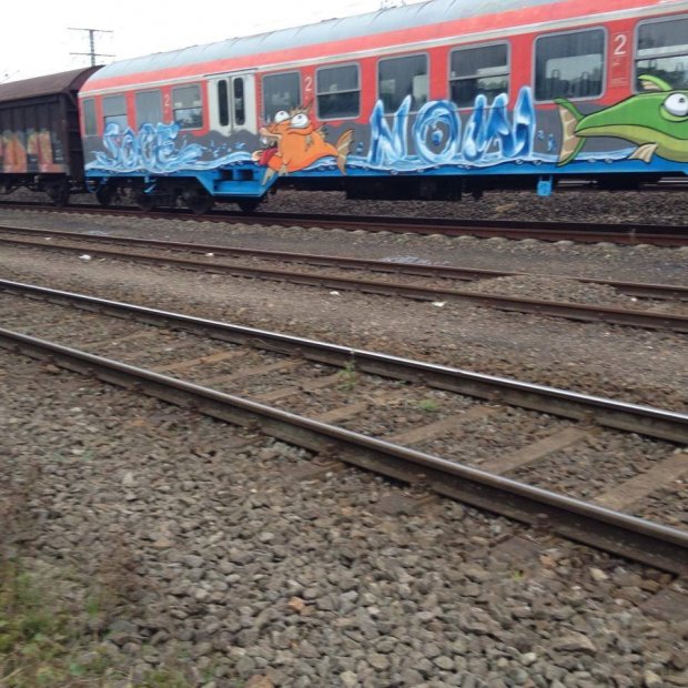 Graffiti Train in Koblenz - Photo by RORO - trasher