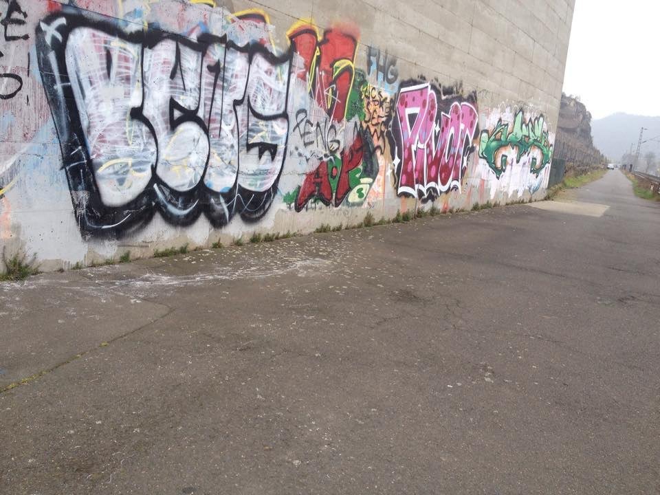 Graffiti Bombing in Koblenz - Photo by RORO - PENG, PIVOT, ACE (2014)
