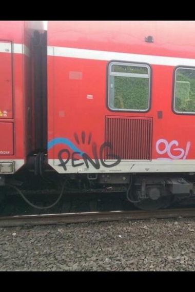 Graffiti Train in Koblenz - Photo by RORO - taggs