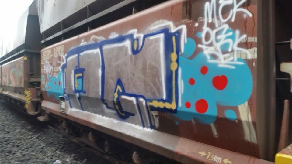 Graffiti Train in Duisburg - Photo by RORO - OG, CREW, mer (2015)