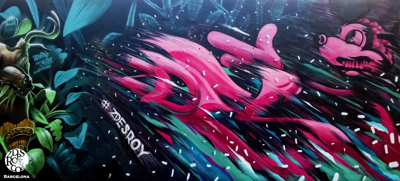 Graffiti Wall in Passeig De Lluís Companys - Photo by ROY - Barcelona, saturno, zdesroy (2015)