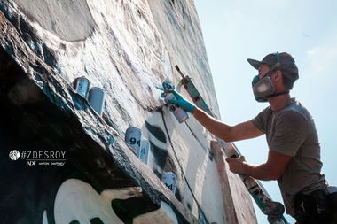 Graffiti Wall in Dnepr ukraine - Photo by ROY - zdesroy, skull, girl (2016)