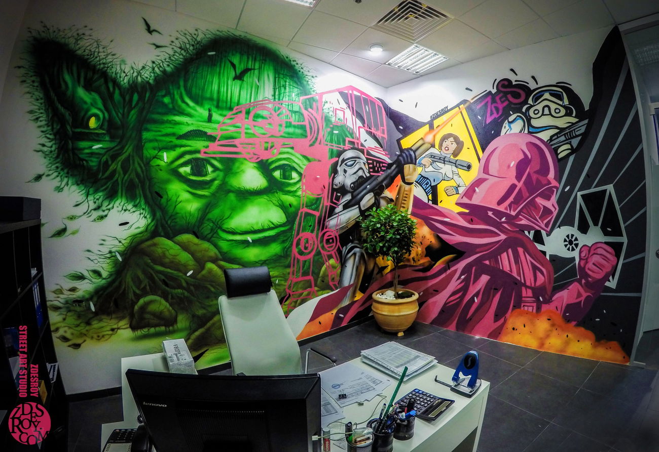 Graffiti Wall in Dnepr ukraine - Photo by ROY - zdesroy, starwars, comics (2016)