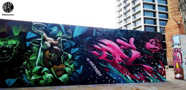 Graffiti Wall in Passeig De Lluís Companys - Photo by ROY - Barcelona, saturno, zdesroy (2015)