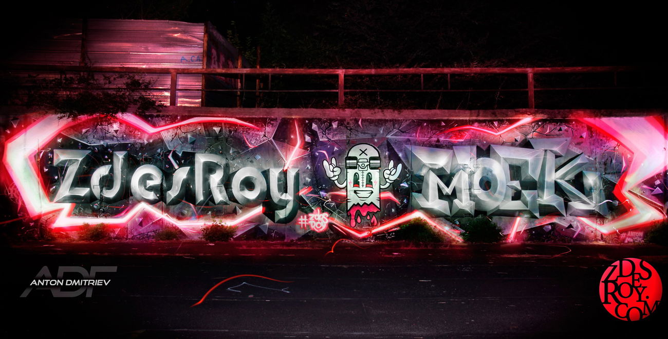 Graffiti Wall in Dnepr ukraine - Photo by ROY - zdesroy, antonmoek, bombing (2015)