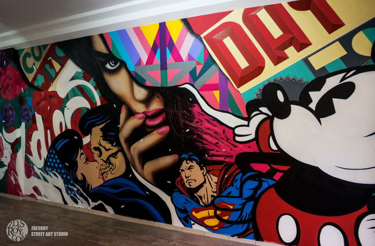 Graffiti Wall in Dnepr ukraine - Photo by ROY - zdesroy, antonmoek, comics (2016)