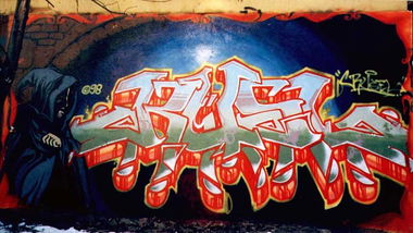 Graffiti Wall in Tübingen - Photo by RUSL - rusl, loveletters, old (1998)