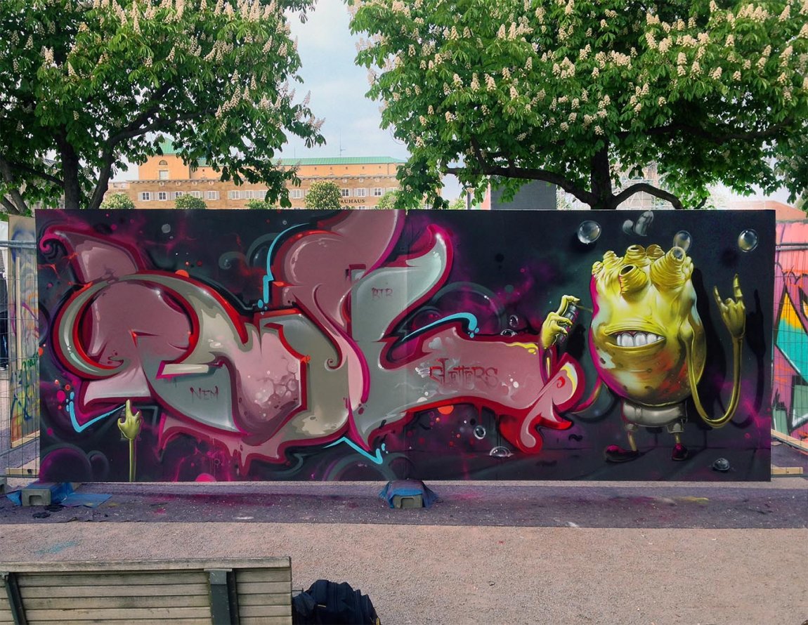 Graffiti Wall in Stuttgart - Photo by RUSL - rusl, loveletters, stuttgart (2014)