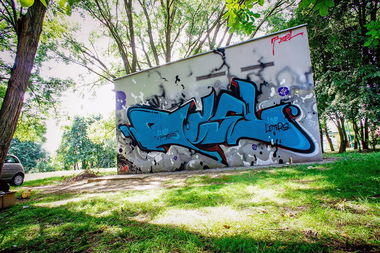 Graffiti Wall in Wolsztyn - Photo by RUSL - rusl, poland, wolsztyn (2014)